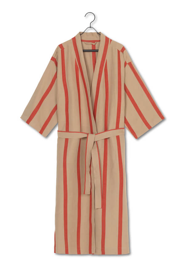 Field Robe | Camel with Red | Unisex | Linen - Cotton | by ferm Living - Lifestory - ferm LIVING