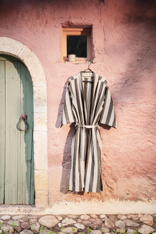 Field Robe | Sand with Black | Unisex | Linen - Cotton | by ferm Living - Lifestory - ferm LIVING