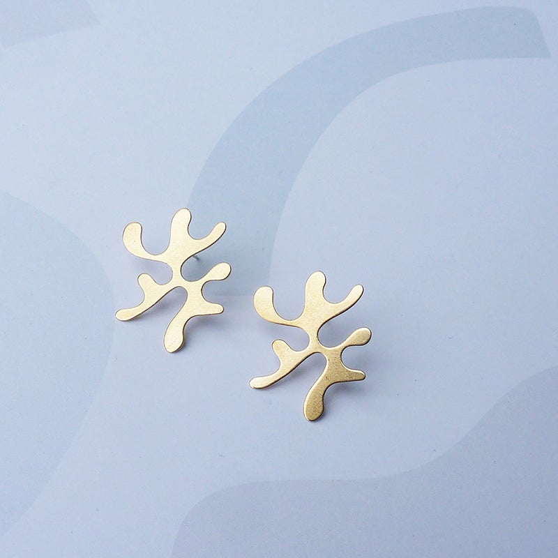 Flora Wavy Studs | Brass | by Custom Made - Lifestory - Custom Made