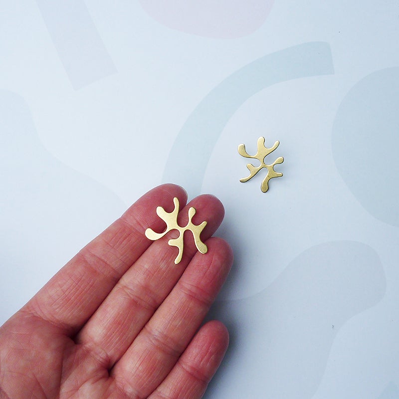 Flora Wavy Studs | Brass | by Custom Made - Lifestory - Custom Made