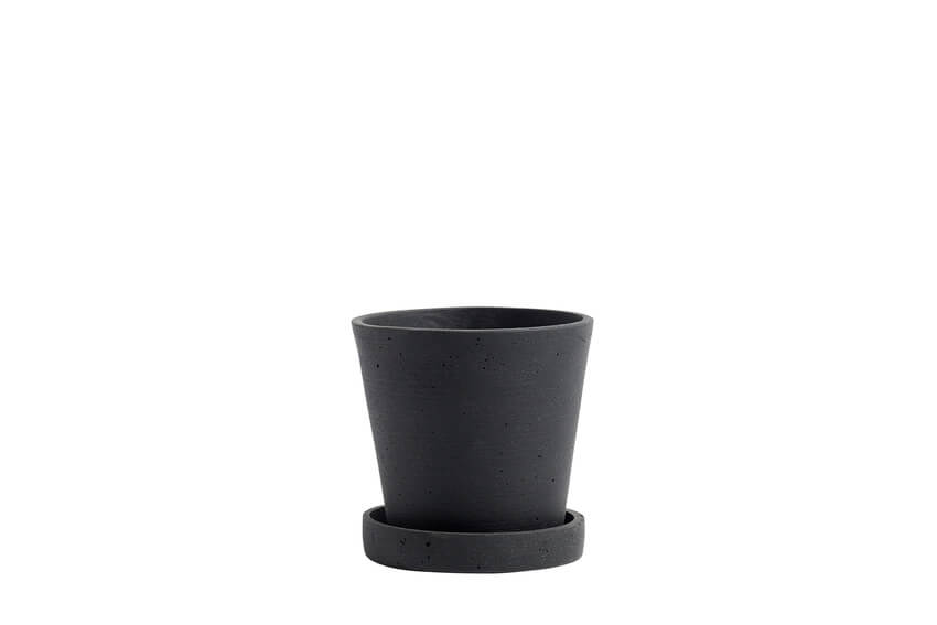 Flowerpot With Saucer | Small | Black | by HAY - Lifestory - HAY