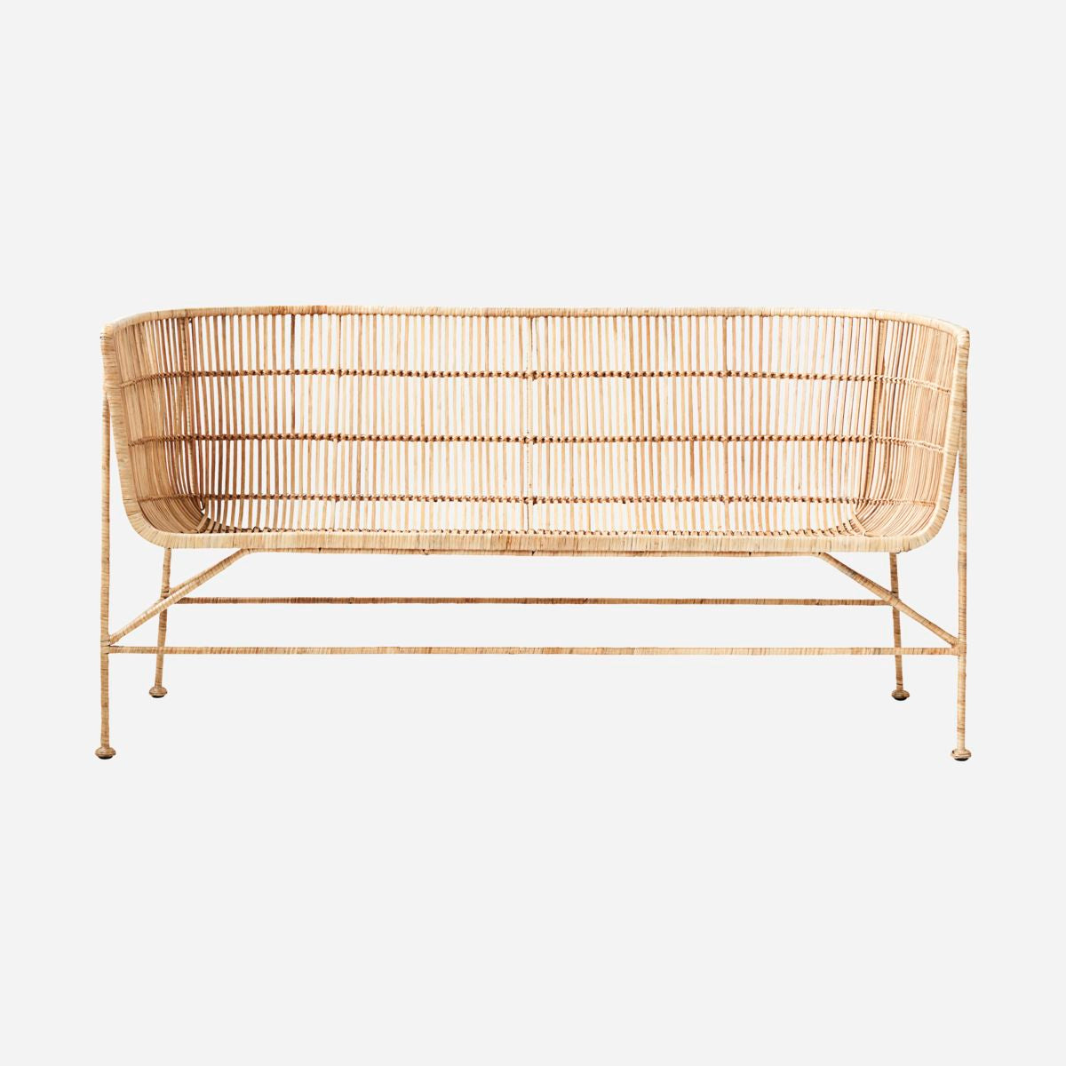 Cuun Two-Seater Woven Rattan sofa in Black or Natural | by House Doctor - Lifestory