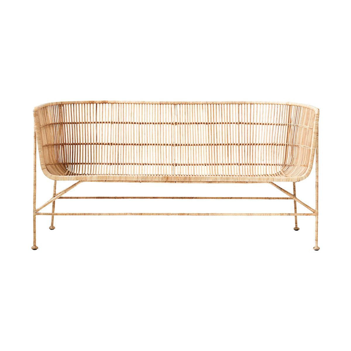 Cuun Two-Seater Woven Rattan sofa in Black or Natural | by House Doctor - Lifestory