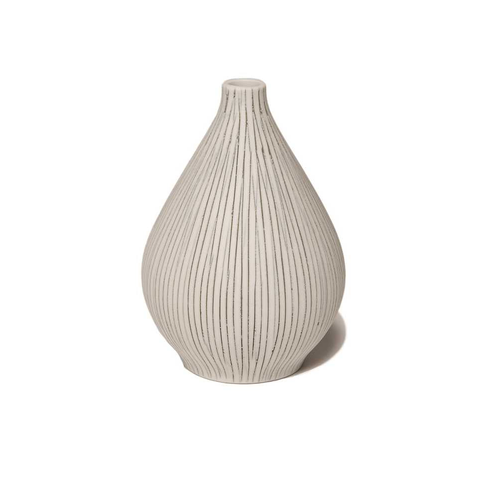 Kobe Vase | Vertical Grey Stripes | by Lindform - Lifestory