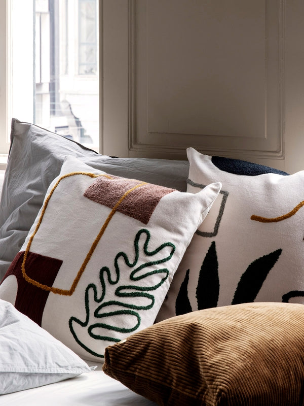 Mirage cushion | 'Leaf' | in multi & cream - Lifestory - ferm LIVING