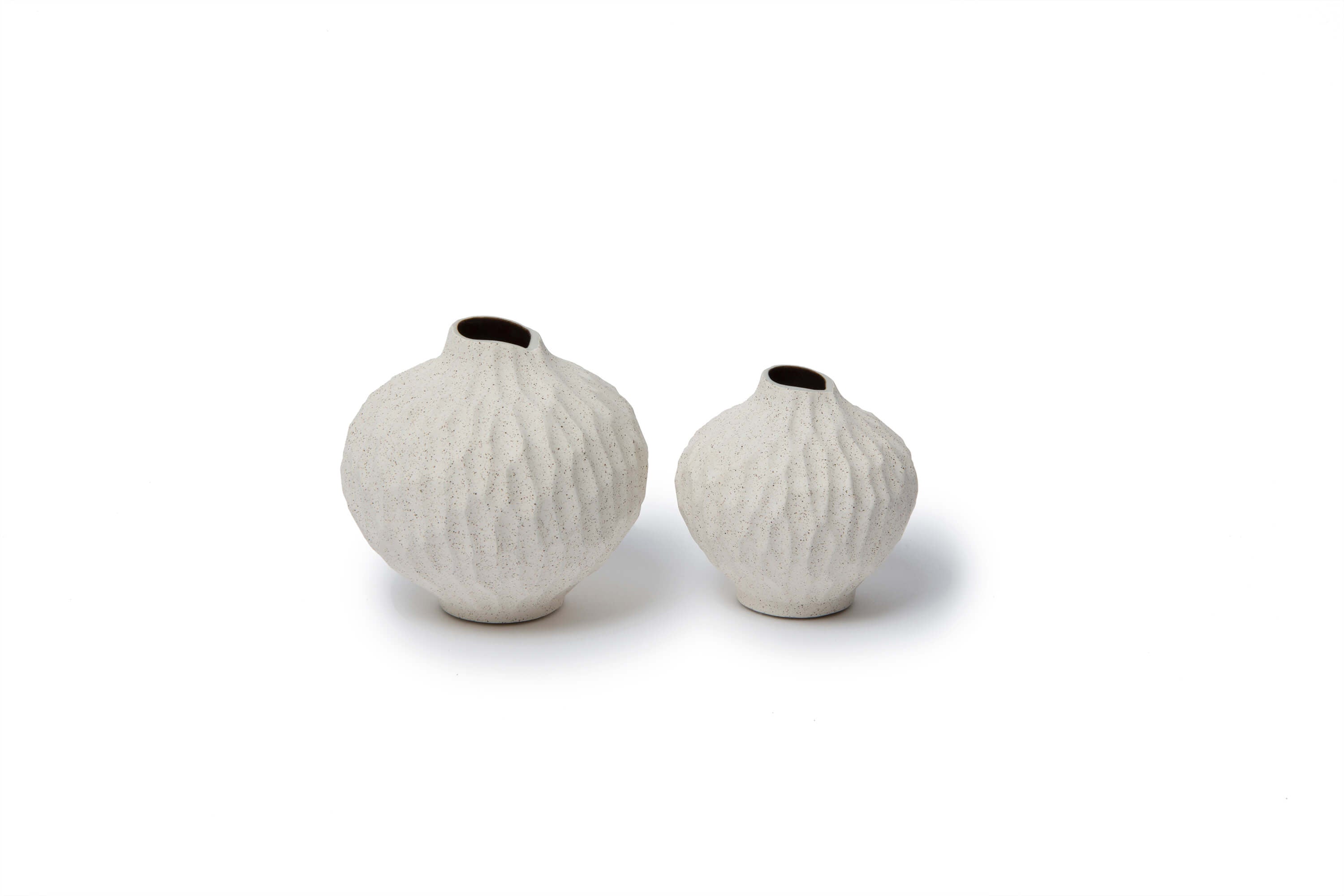 Line Vase | Small | Sand White Cut | by Lindform - Lifestory - Lindform