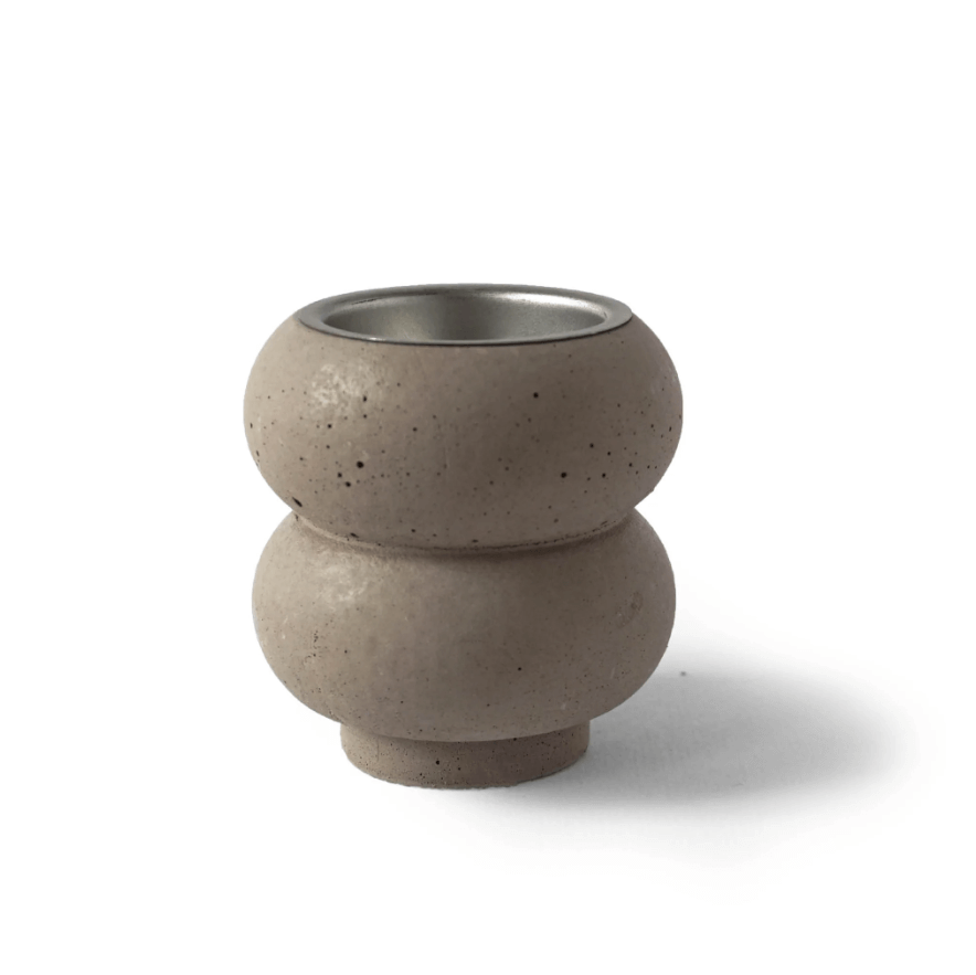Midi Stacking Tealight Holder | Warm Grey | Concrete | by Studio Emma - Lifestory - Studio Emma