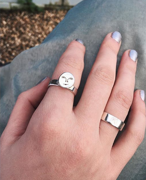 Mini Moon Face Ring | Sterling Silver - Lifestory