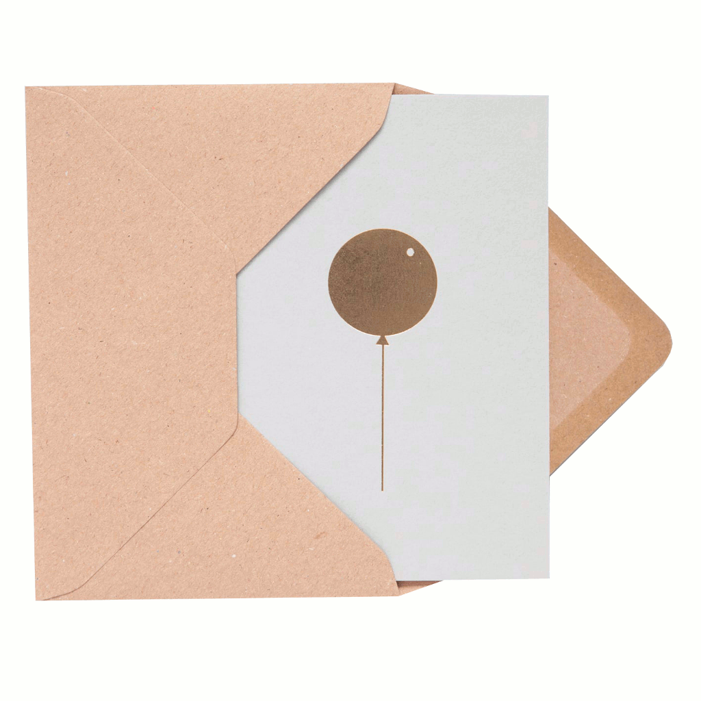 Balloon Card Light Grey/Brass by ola - Lifestory - ola