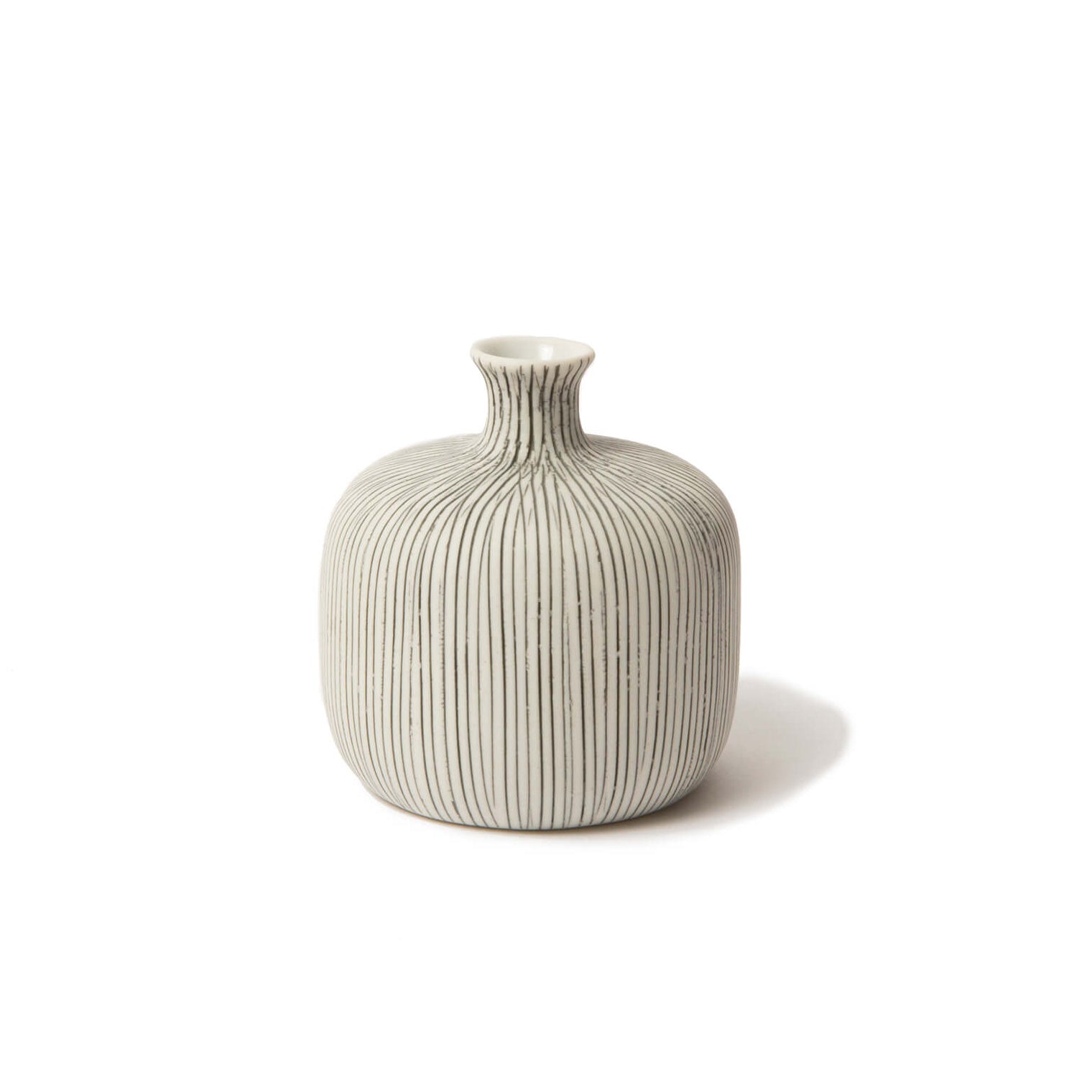 Bottle Vase | Small | Vertical Grey Stripes | by Lindform - Lifestory - Lindform