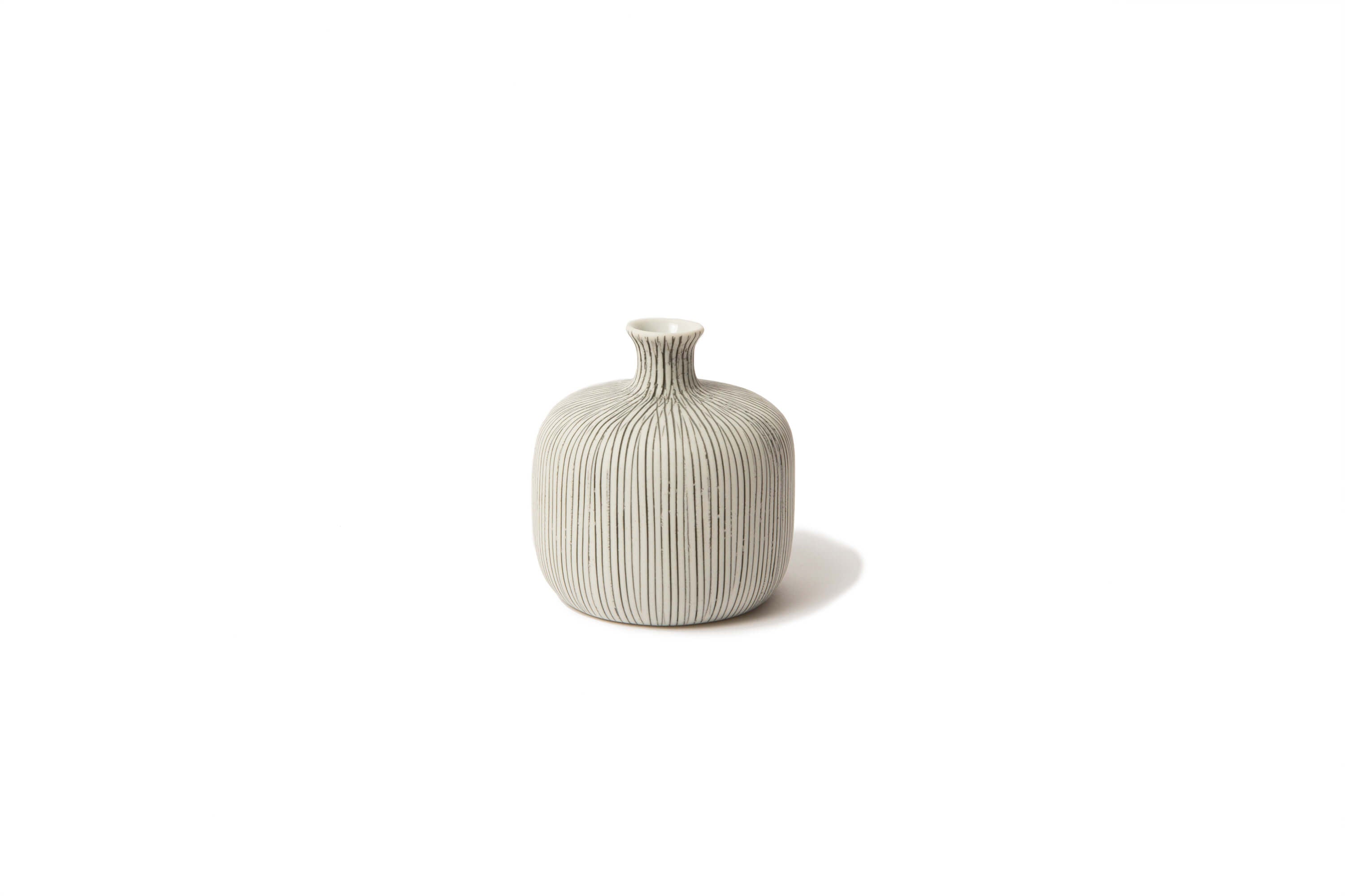 Bottle Vase | Small | Vertical Grey Stripes | by Lindform - Lifestory - Lindform