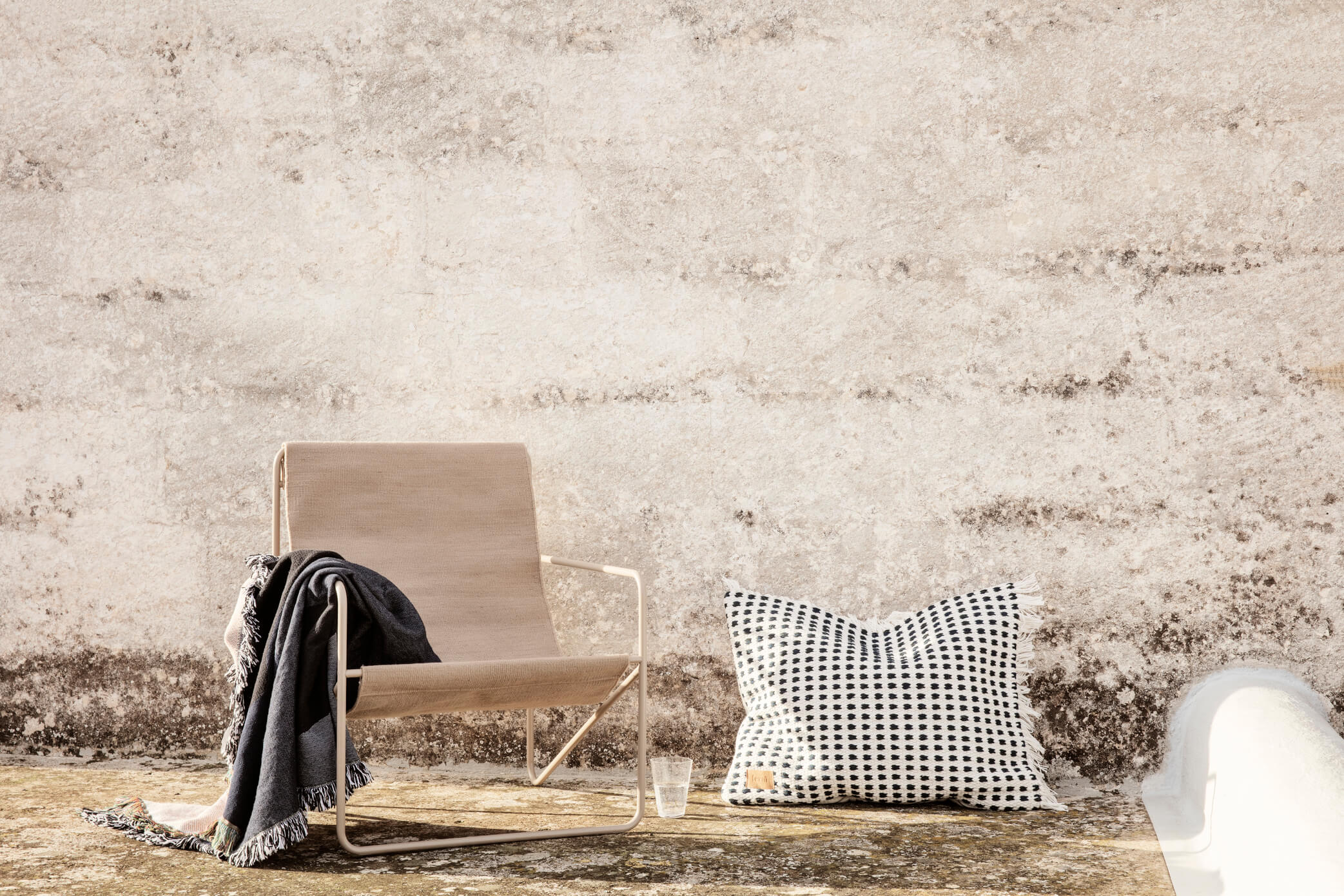 Way Cushion | Off-white / Blue | Recycled Fabric | by ferm LIVING - Lifestory - ferm LIVING