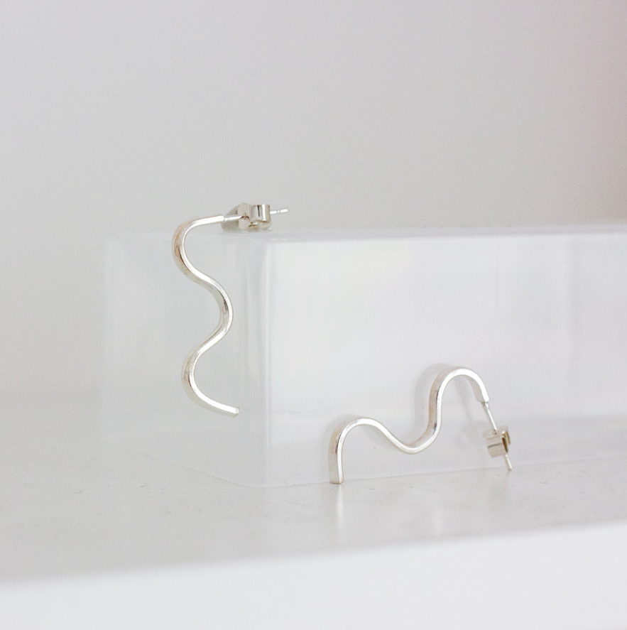 Wiggle Stud Earrings | 100% Recycled Sterling Silver | by Fawn & Rose - Lifestory - Fawn & Rose
