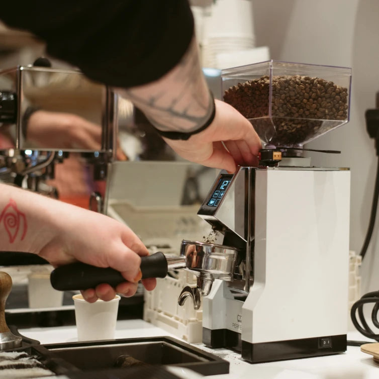 Origin coffee roasters coffee grinding at Lifestory