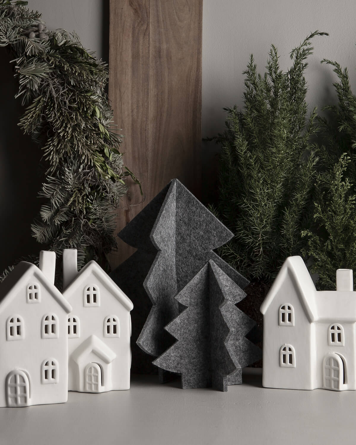 Ceramic Christmas House Ornaments festive decorations at Lifestory