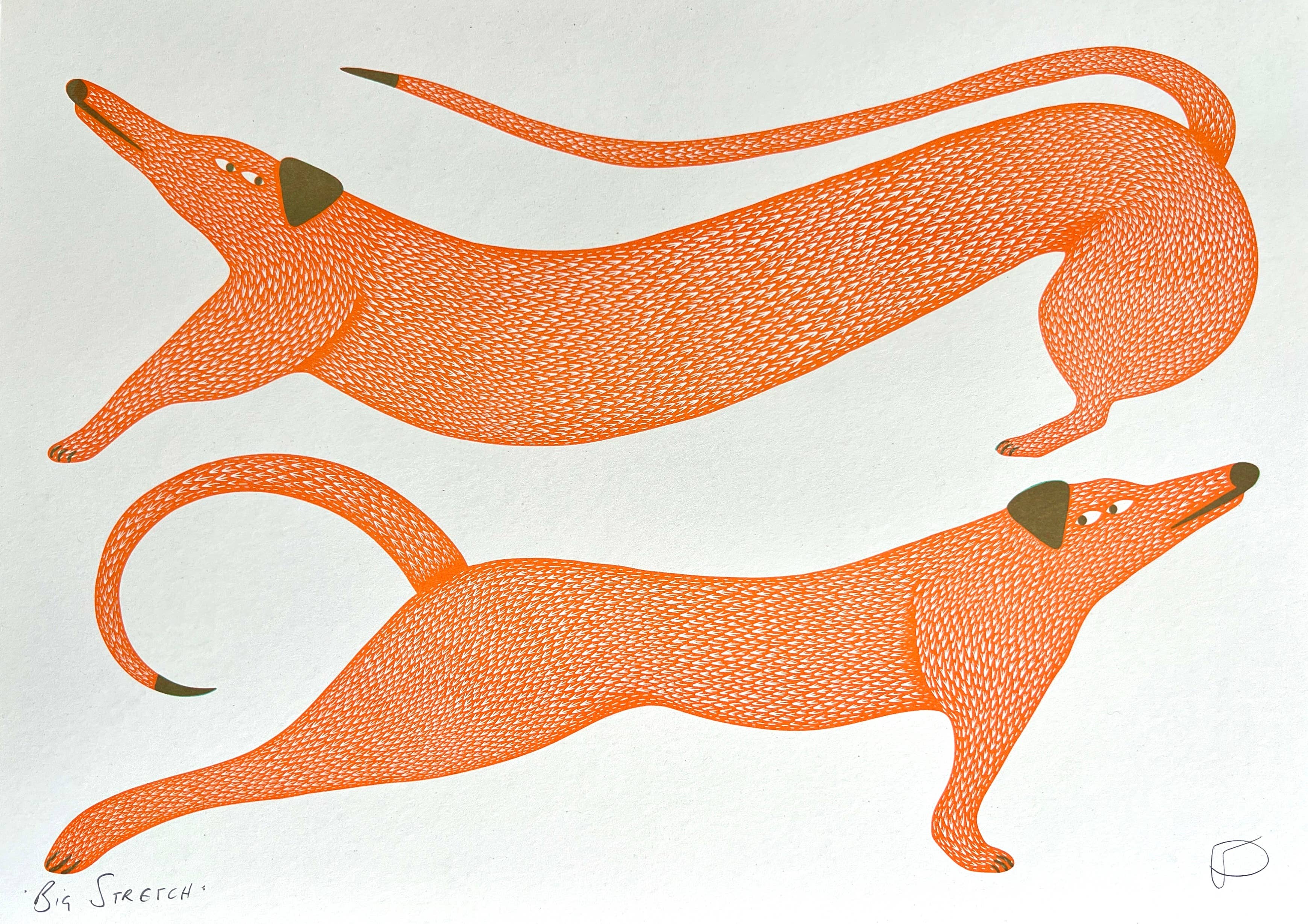 "Big Stretch" Unframed A3 Riso Print by Strangford - Lifestory