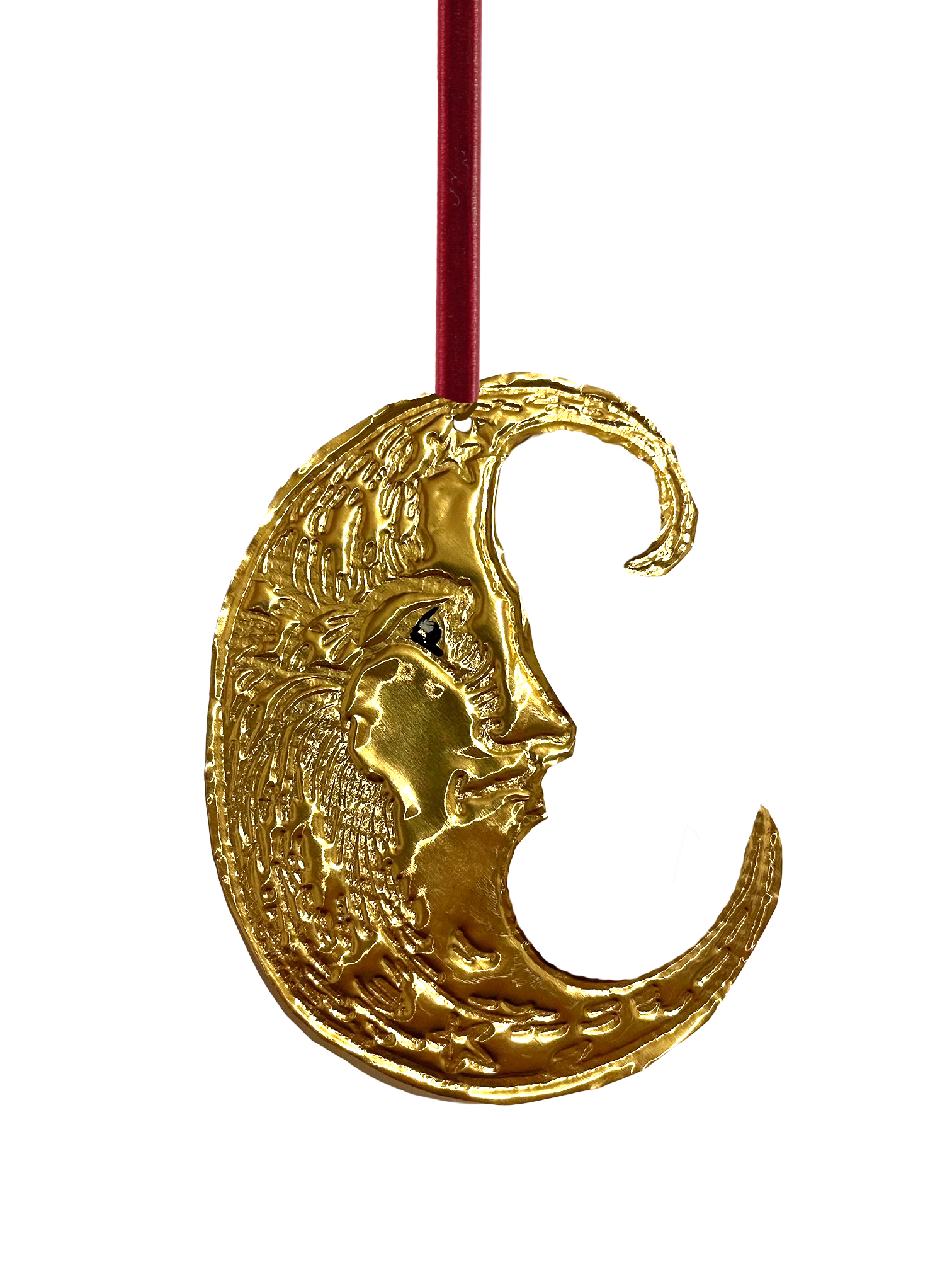 Tin Embossing Moon Ornament with Ribbon - Lifestory