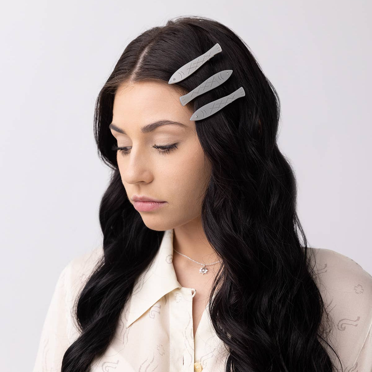 Winona Irene Sardine Fish Acetate Hair Clip Set of 2 - Lifestory