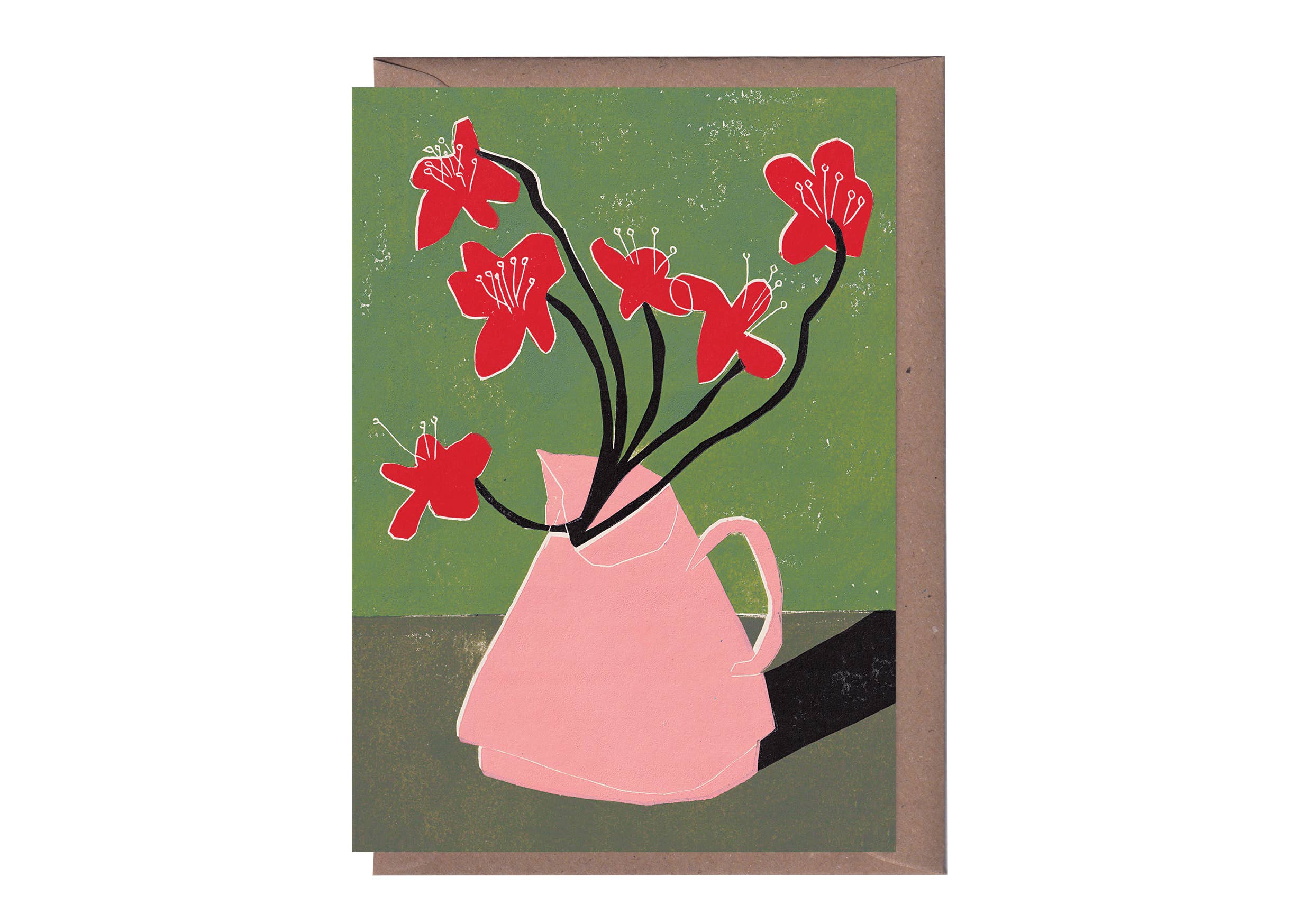 Red Geums Card by Luiza Holub - Lifestory