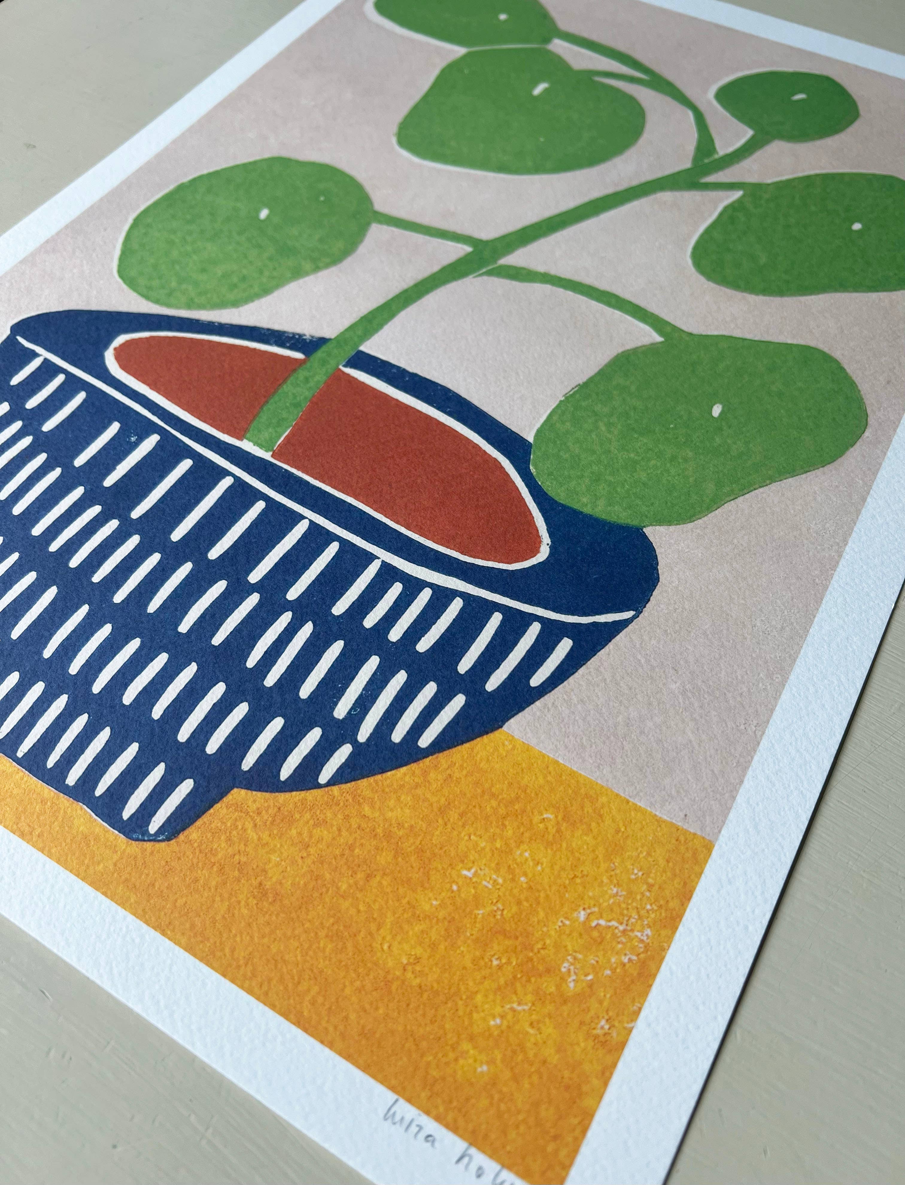 'Pilea Plant' Unframed A3 Print by Luiza Holub - Lifestory