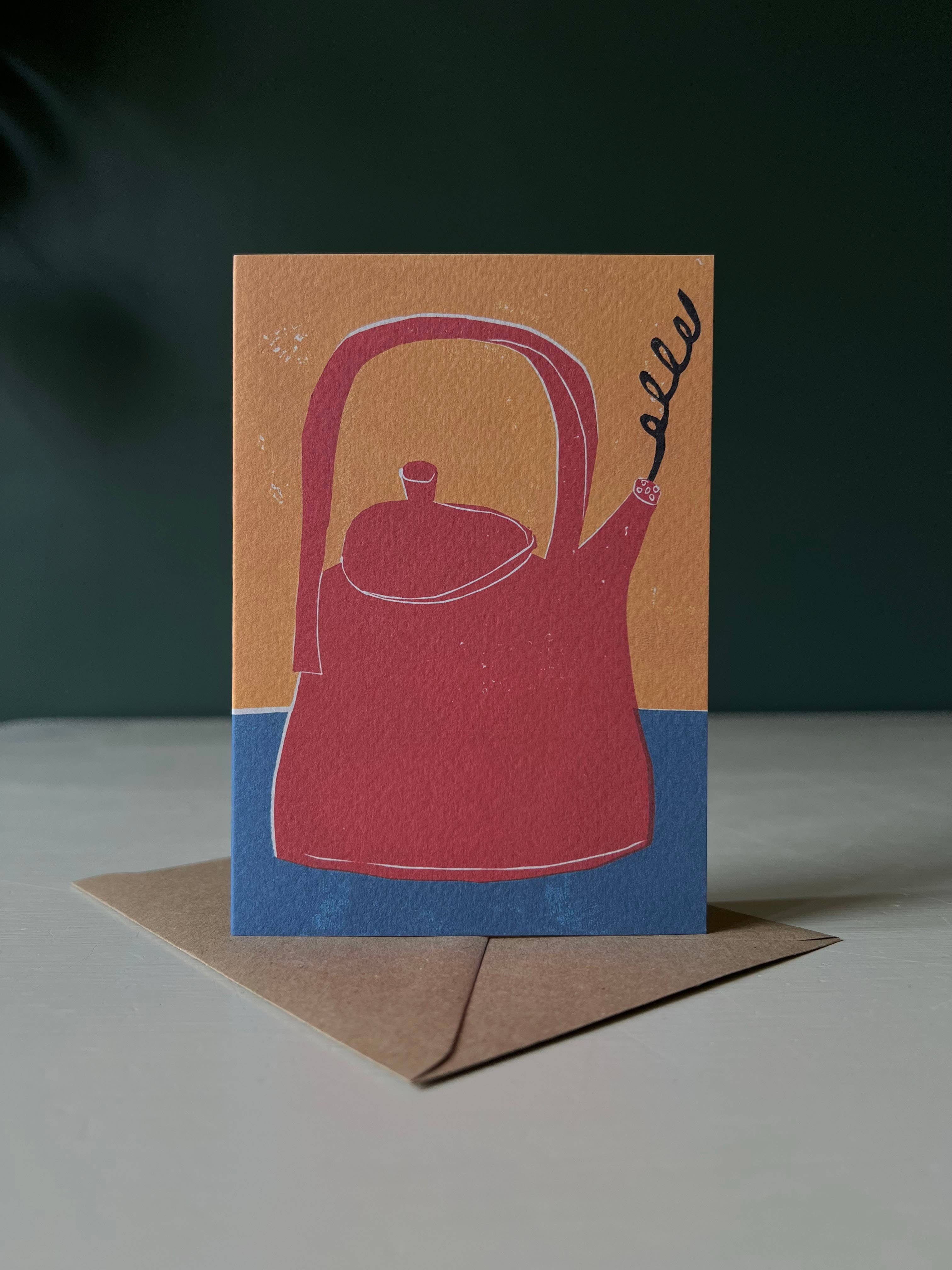 Red Teapot Card by Luiza Holub - Lifestory