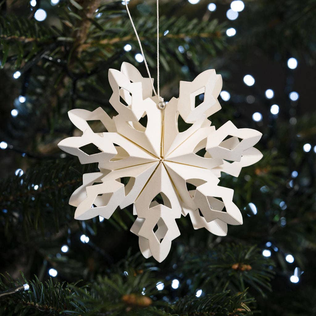 Christmas White Paper 'Indus' Paper Hanging Decoration - Lifestory
