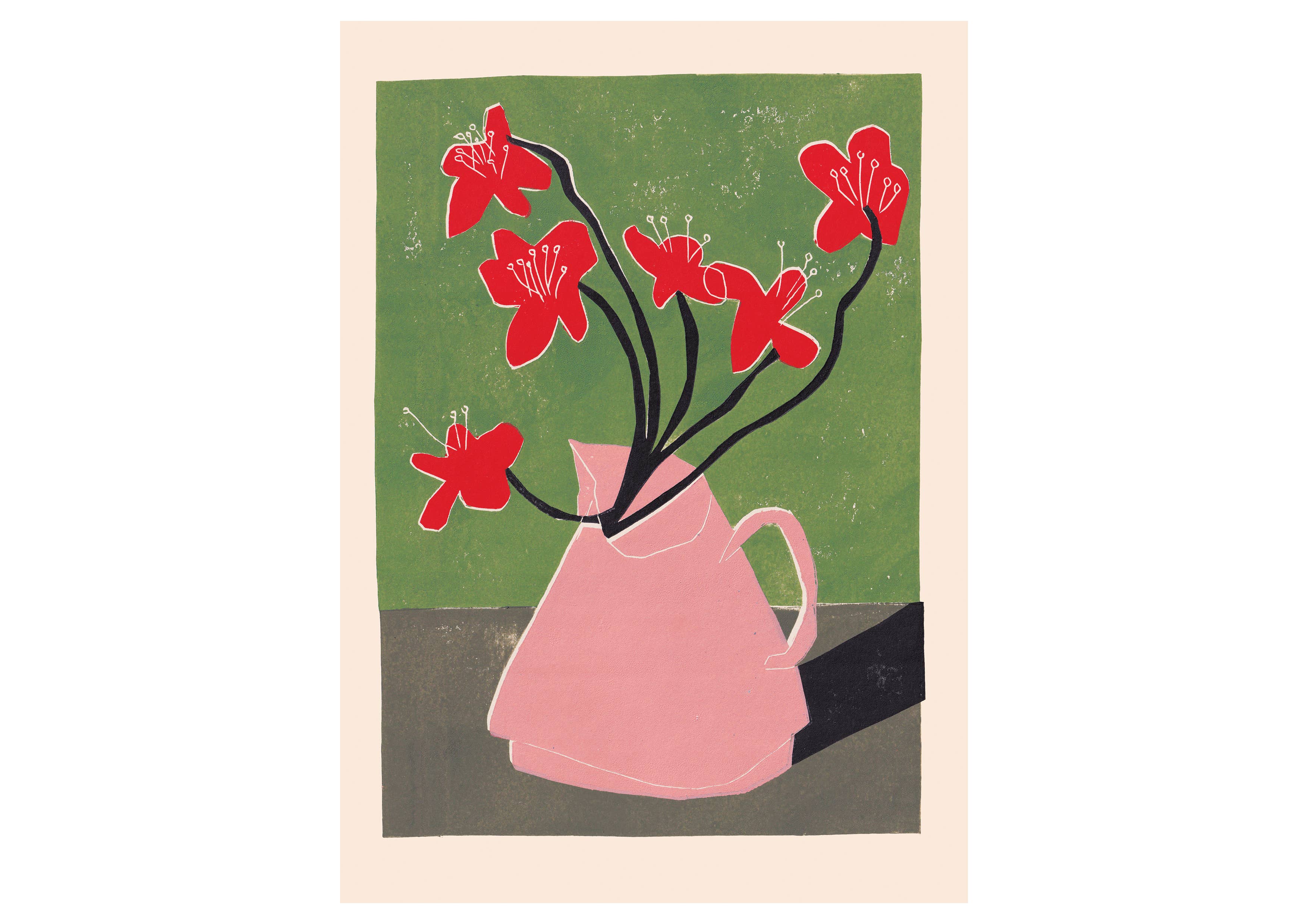 'Red Geums' Unframed A3 Print by Luiza Holub - Lifestory