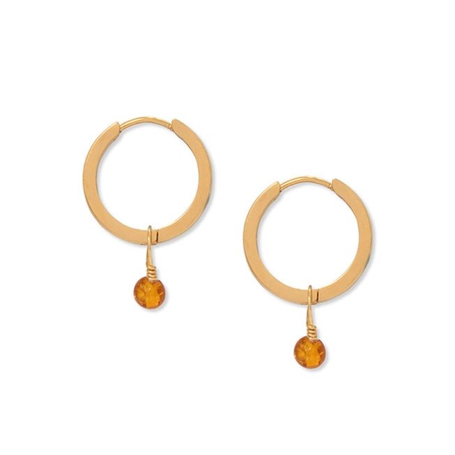 Amber Hoop Earrings in Gold by A Weathered Penny - Lifestory