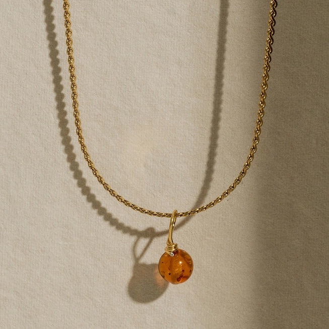 Amber Necklace in Gold by A Weathered Penny - Lifestory