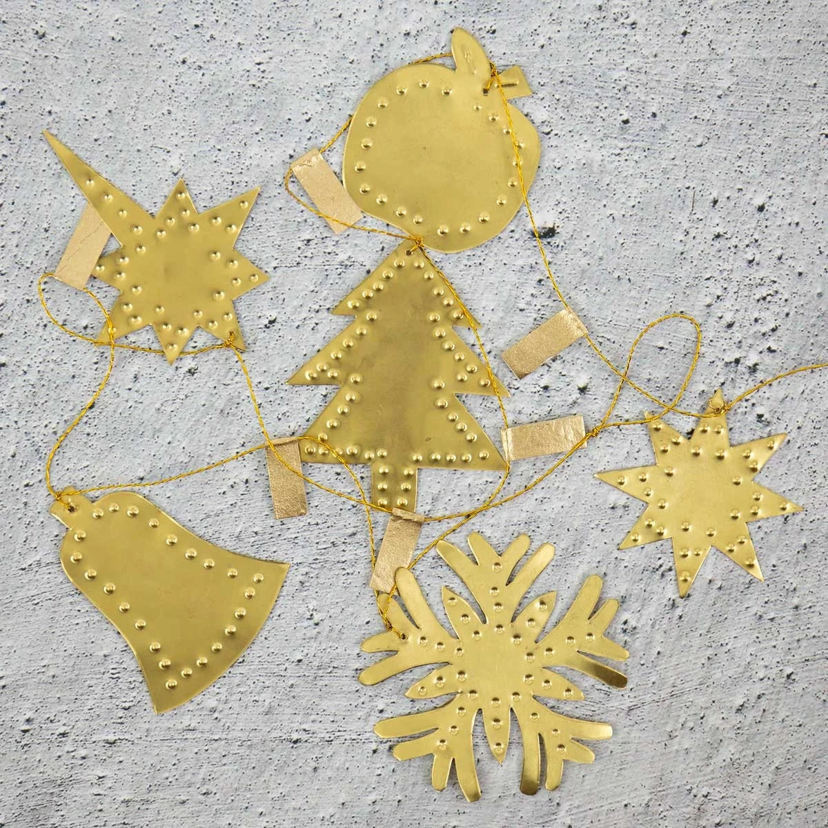Festive Brass Embossing Hanging Garland cm