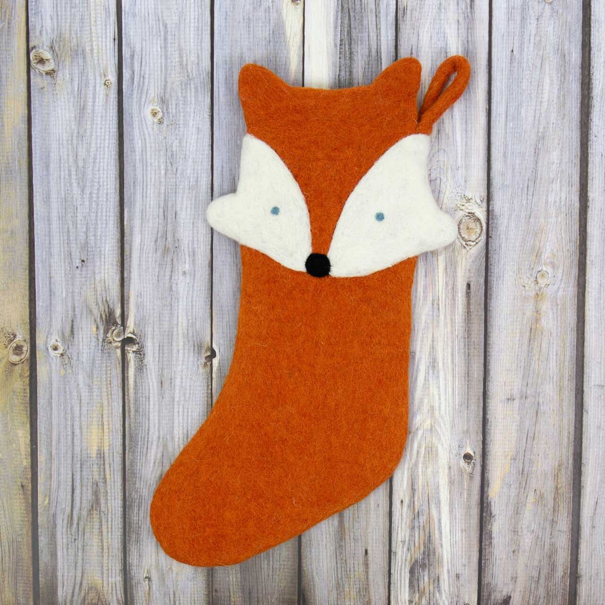 Fox Hand Felted Stocking