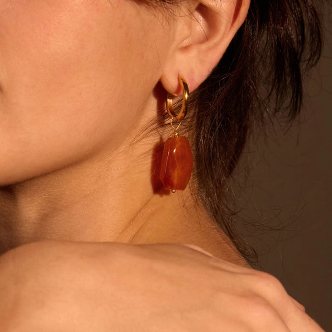 Maple Hoop Earrings in Gold by A Weathered Penny - Lifestory