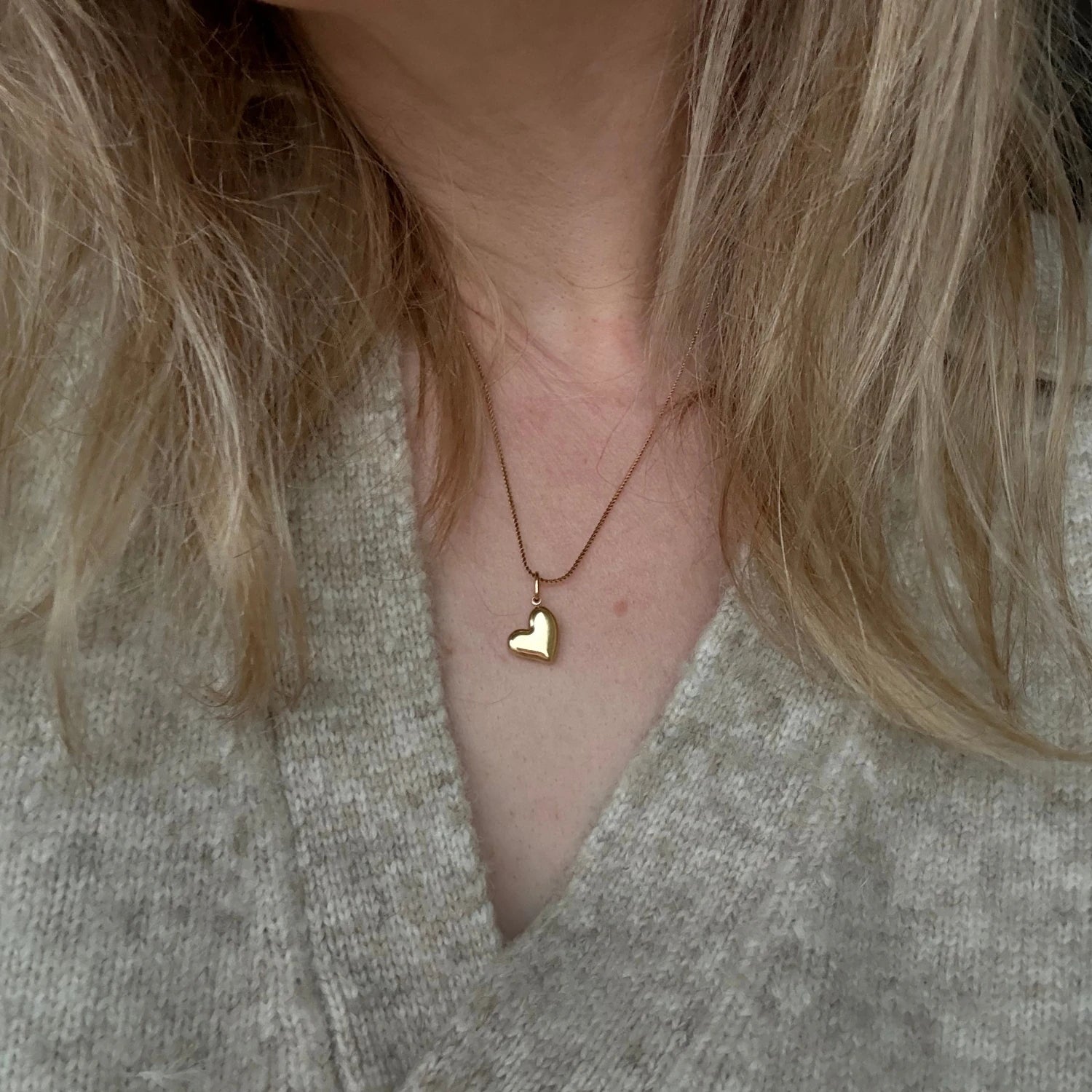 Tiny Heart Necklace in Gold by A Weathered Penny