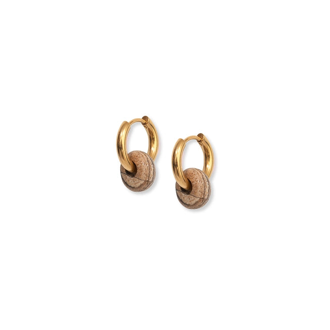 Stone & Gold Hoop Earrings by A Weathered Penny - Lifestory