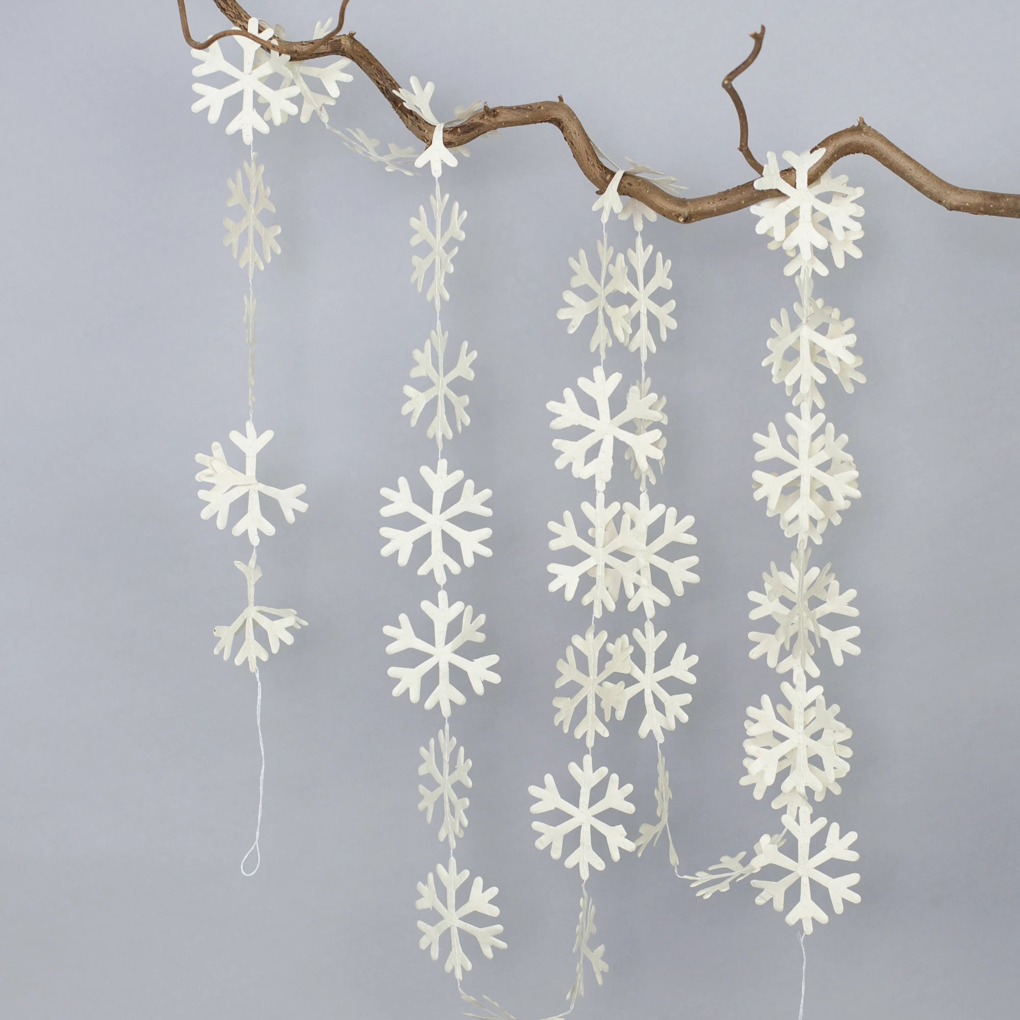 Snow Hanging Lokta Paper Garland 250cm