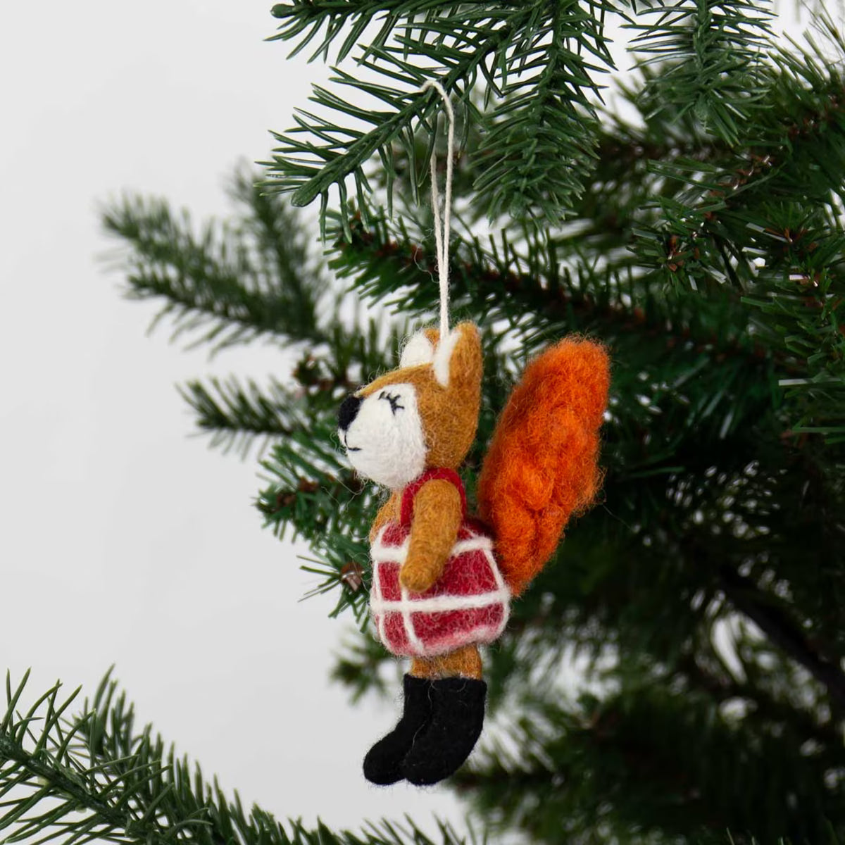 The Shy Fox Hand Felted Hanging Ornament