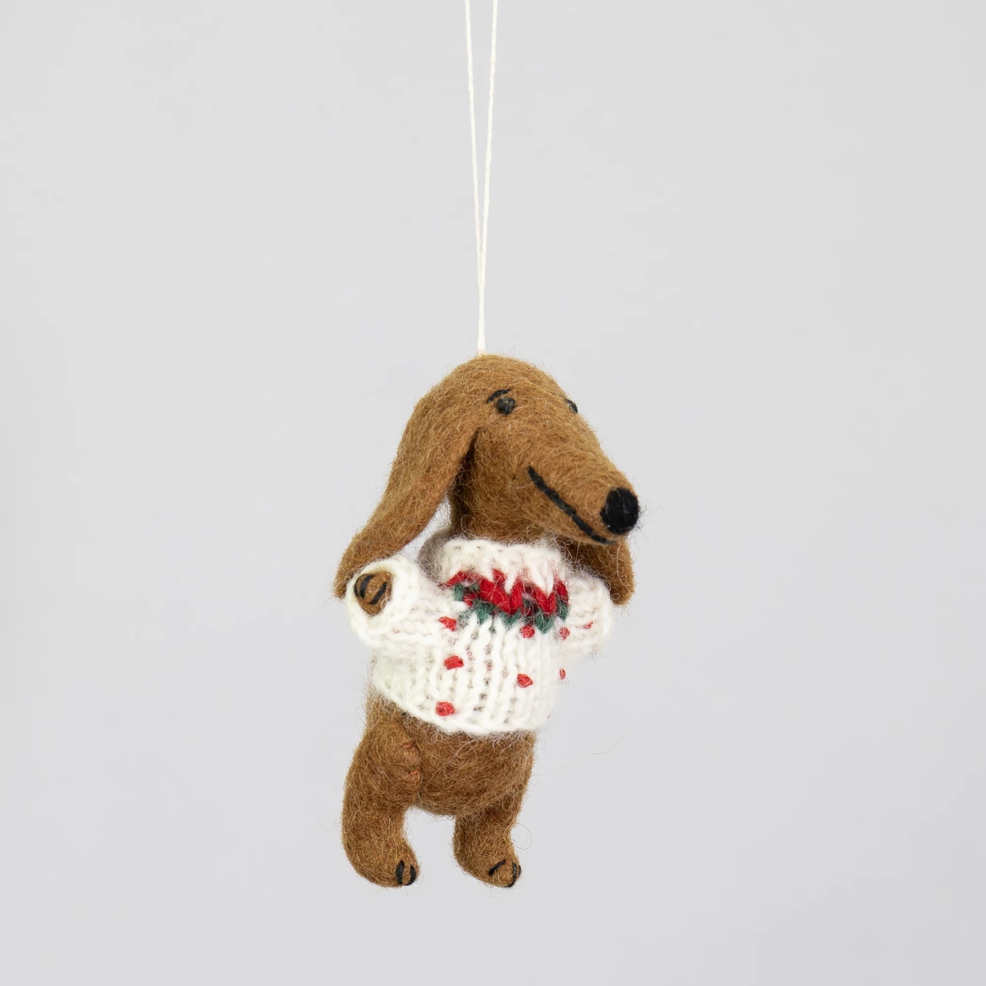 The Dachshund Hand Felted Hanging Ornament