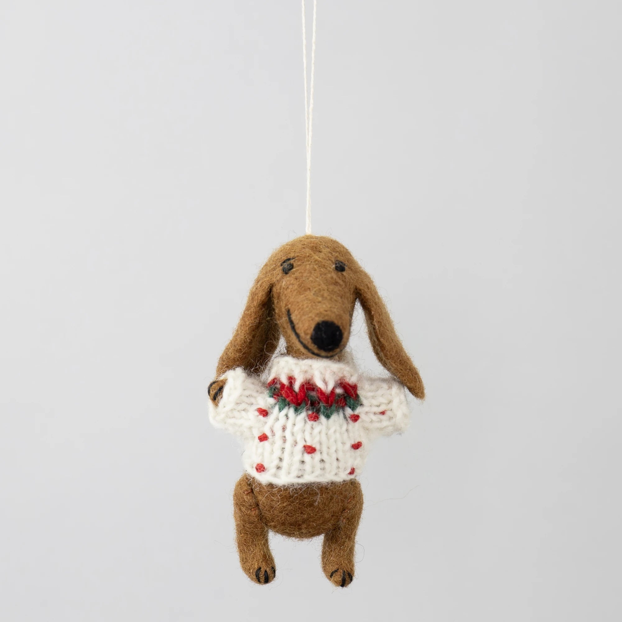 The Dachshund Hand Felted Hanging Ornament