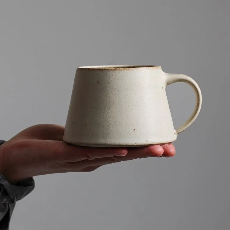 Short Mug in Ivory Glaze | 320ml | Hand Thrown | by Aku Ceramics - Lifestory