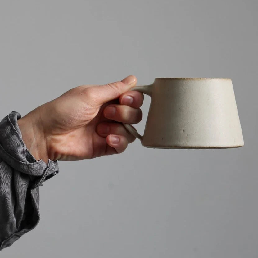 Short Mug in Ivory Glaze | 320ml | Hand Thrown | by Aku Ceramics - Lifestory