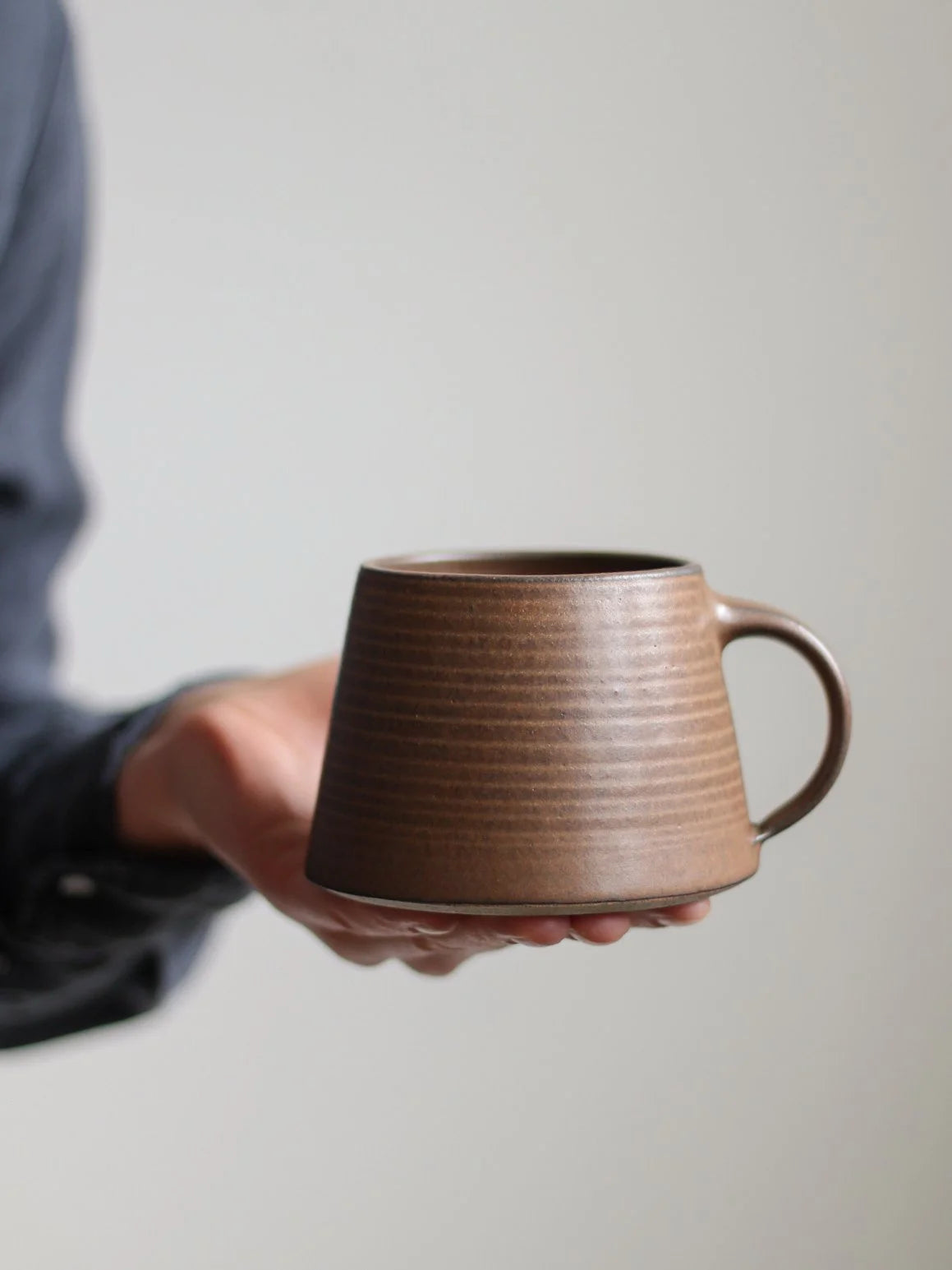 Short Mug in Tamba Glaze | 320ml | Hand Thrown | by Aku Ceramics - Lifestory