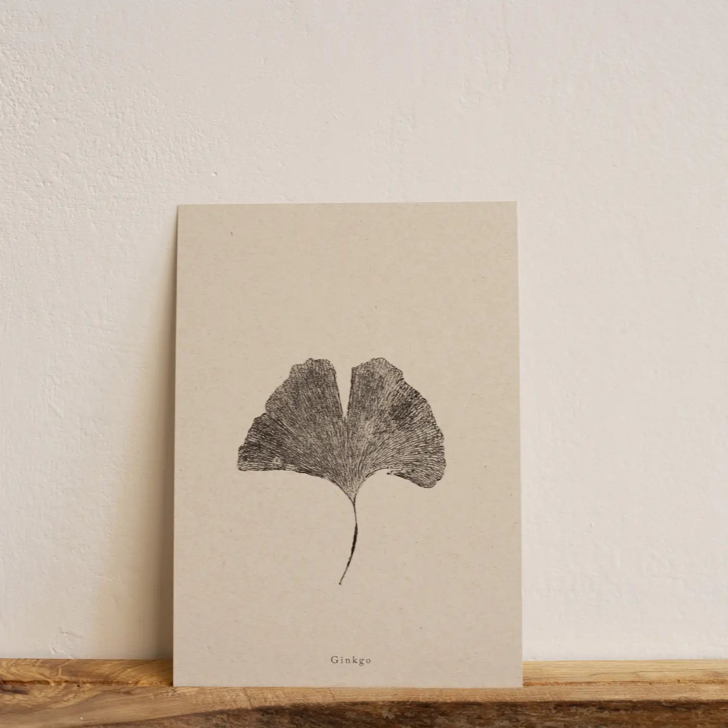 Gingko Leaf A5 Botanical Monoprint Unframed Print by Alicia Breakspear - Lifestory