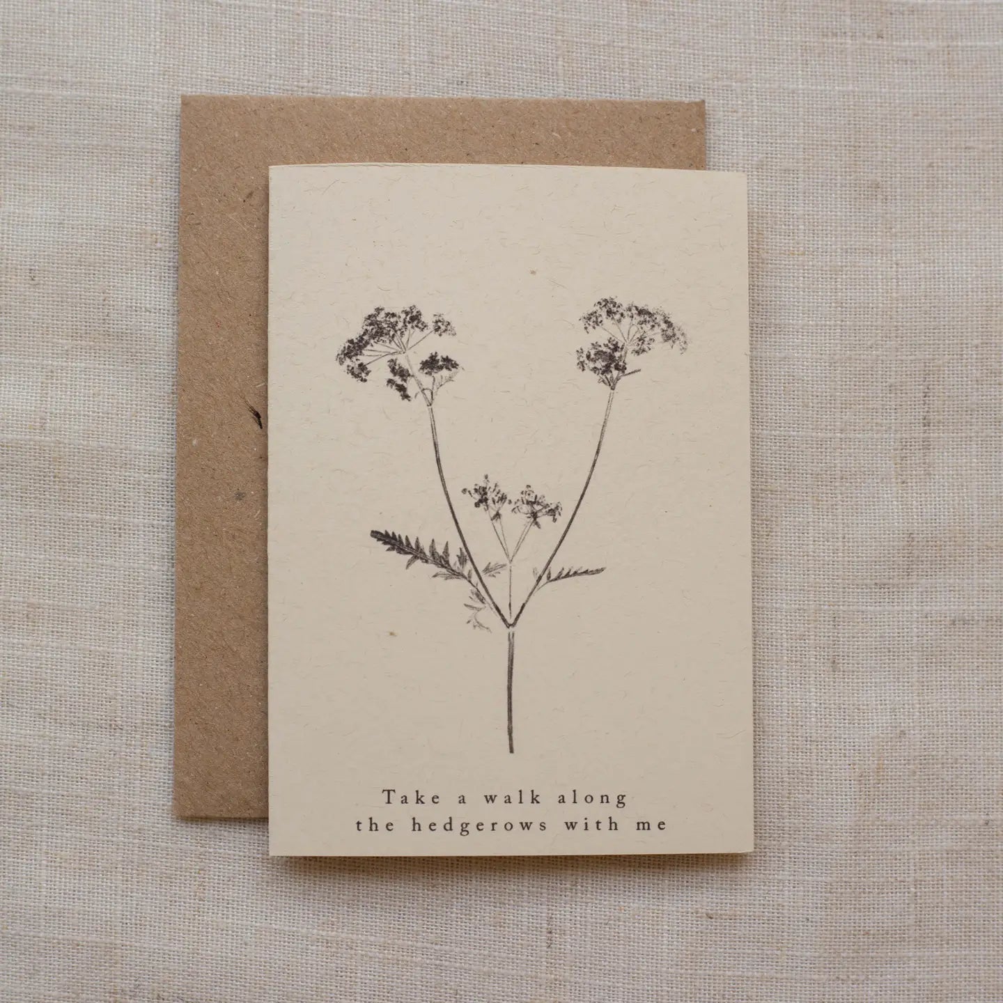 Cow Parsley A7 Botanical Monoprint Quote Card by Alicia Breakspear - Lifestory