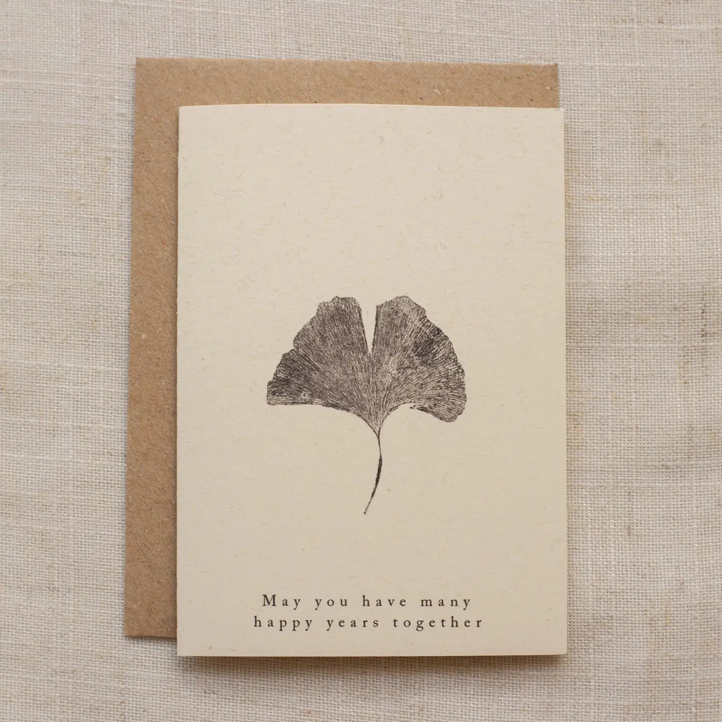Ginkgo Leaf A7 Botanical Monoprint Quote Card by Alicia Breakspear - Lifestory