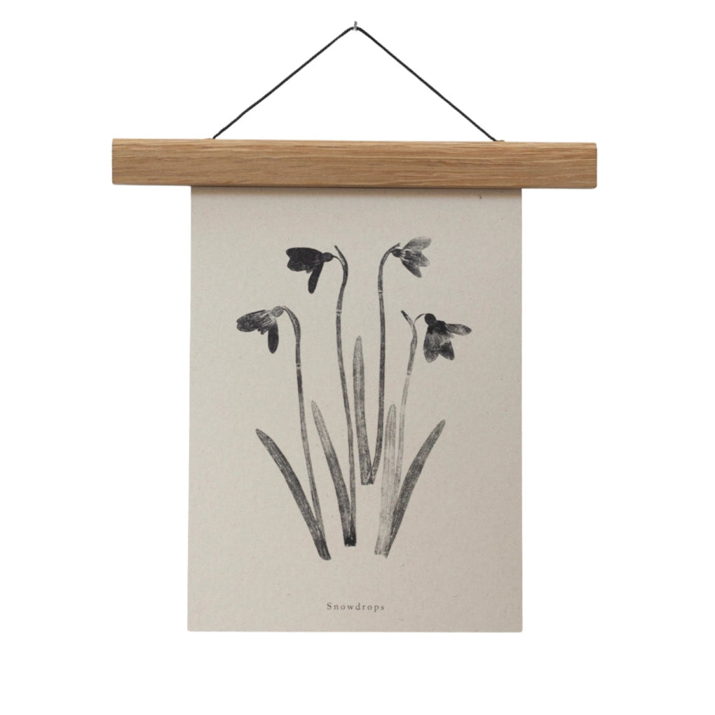 Snowdrops A4 Botanical Monoprint Unframed Print by Alicia Breakspear