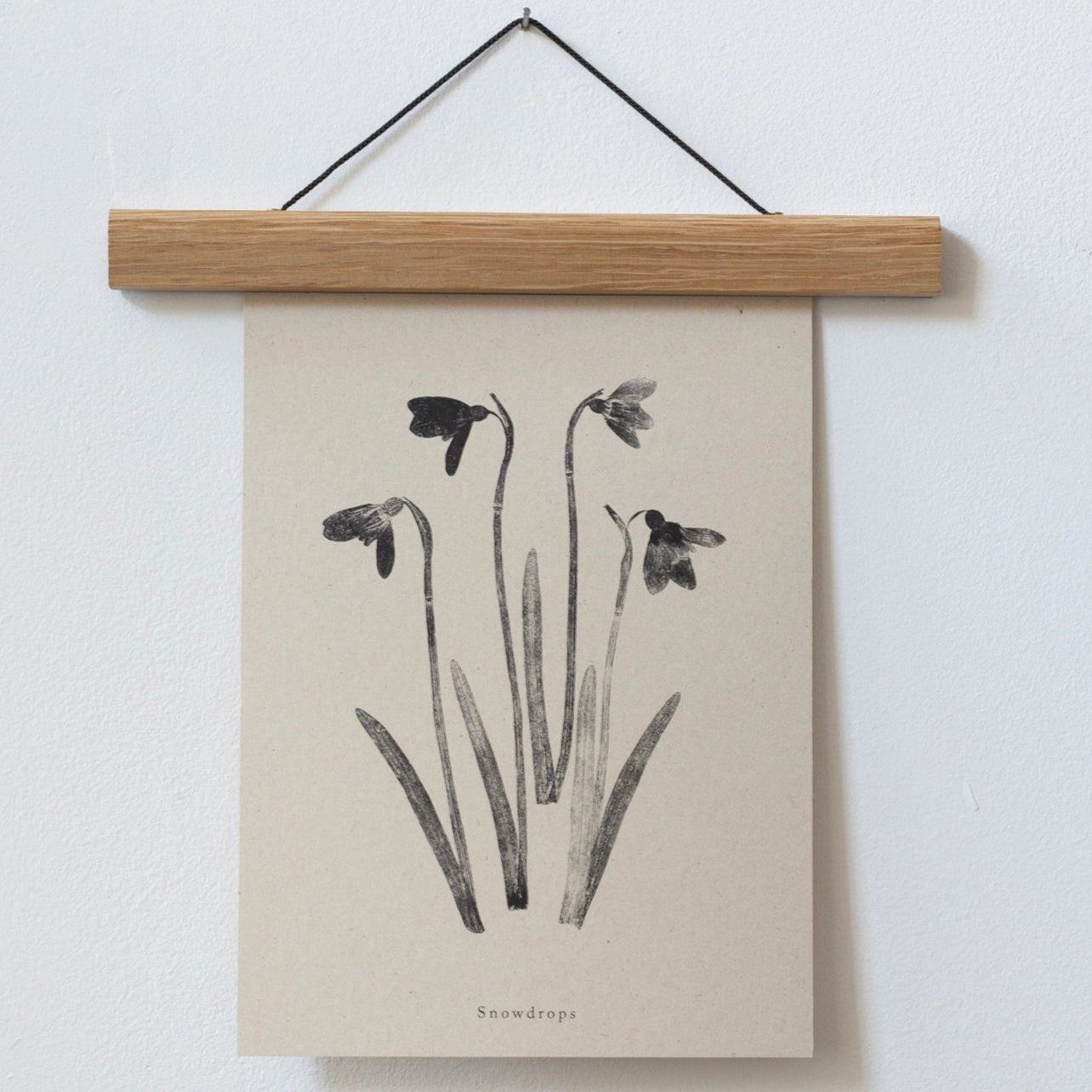 Snowdrops A4 Botanical Monoprint Unframed Print by Alicia Breakspear
