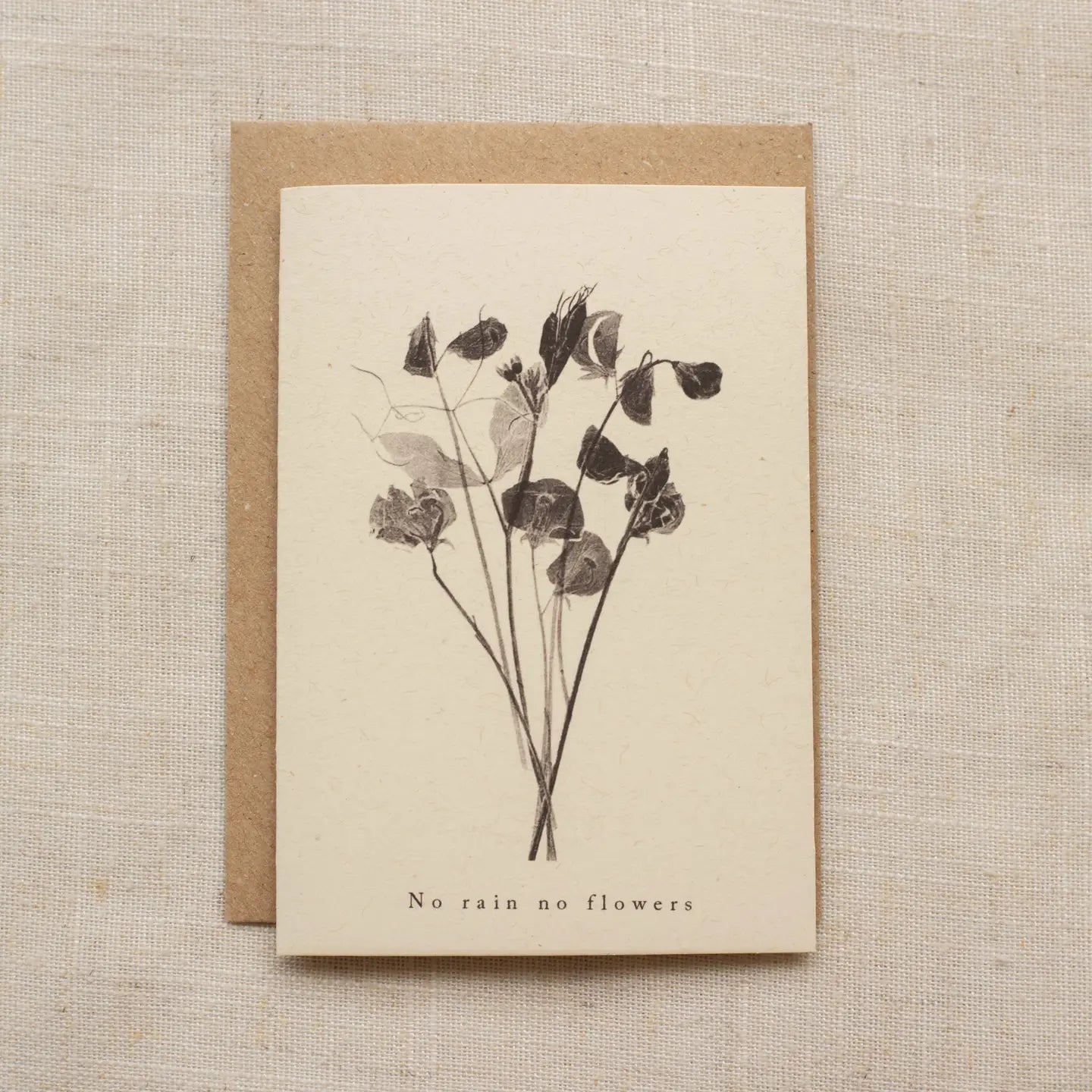 Sweet Peas A7 Botanical Monoprint Quote Card by Alicia Breakspear