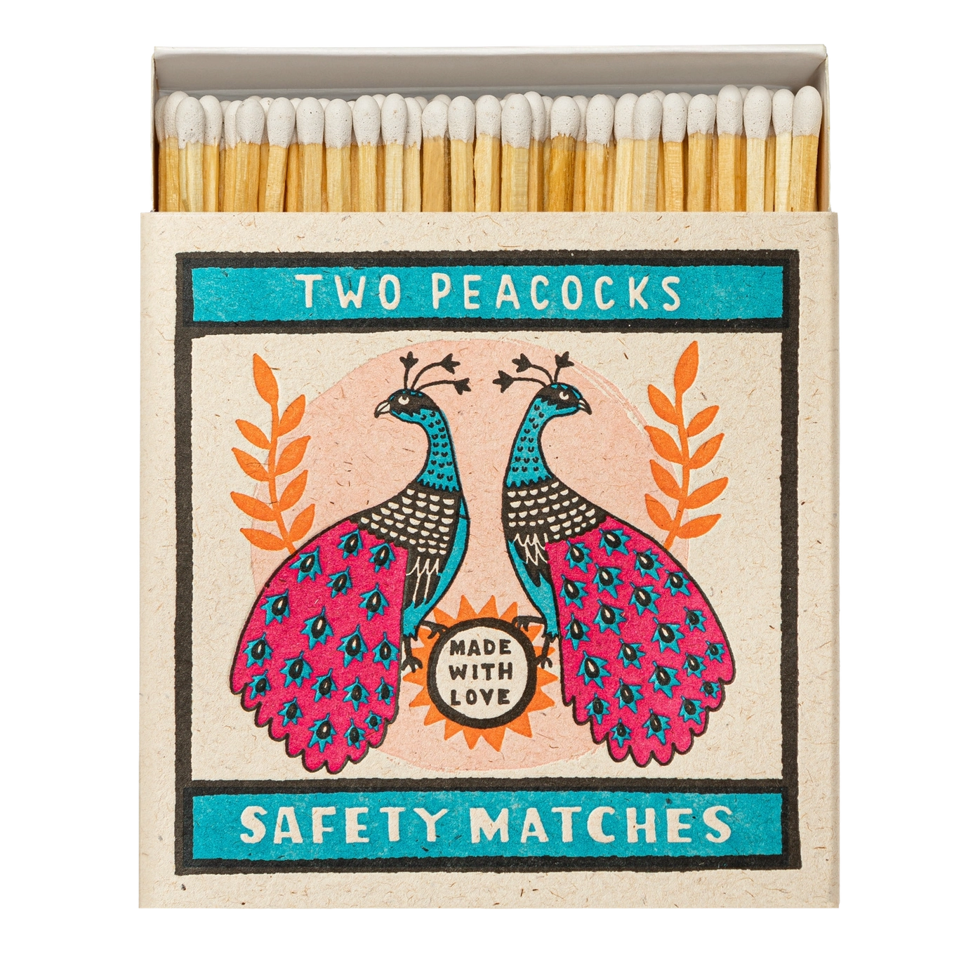 Long Matches - Square Box | Two Peacocks | by Archivist