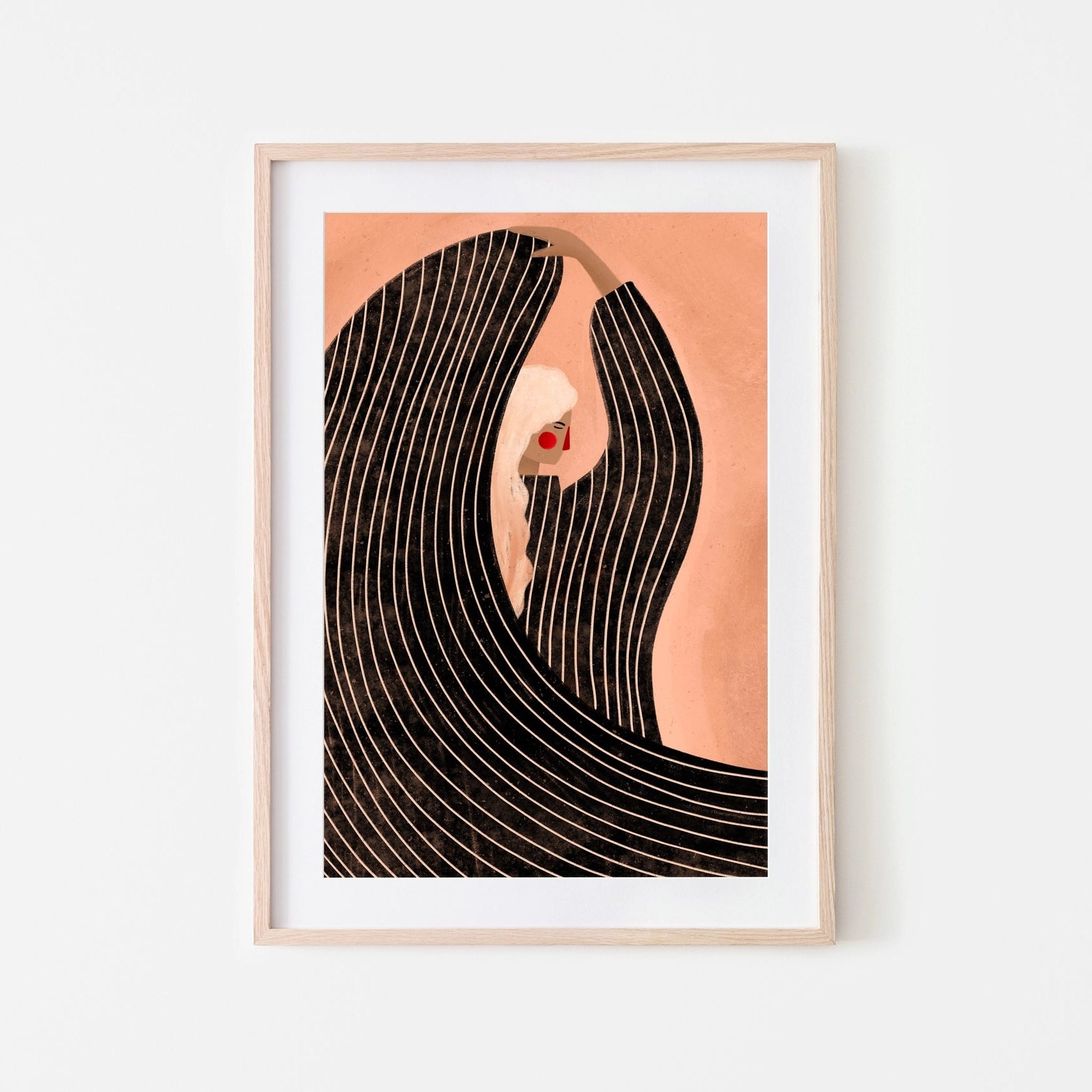 Bea Müller 'The Woman with the Black Dress' A3 Unframed Art Print