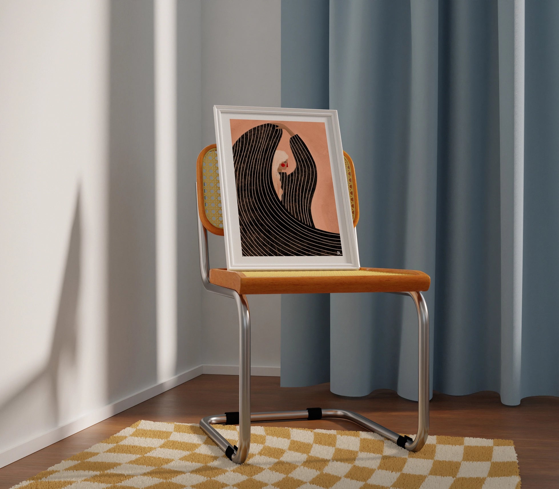 Bea Müller 'The Woman with the Black Dress' A3 Unframed Art Print